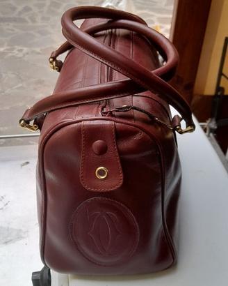 Borsa da donna Cartier marrone interni rosso