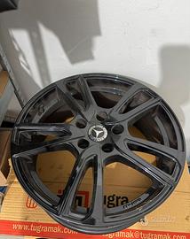 Set completo 4 cerchi neri lucidi GMP 17 pollici