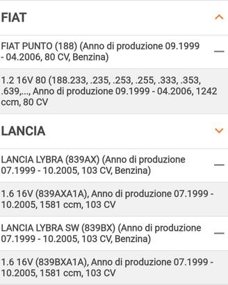 kit pastiglie freno anteriori Alfa 147, Alfa 156 ,