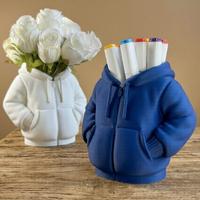 Portapenne o vaso a forma di felpa con cappuccio