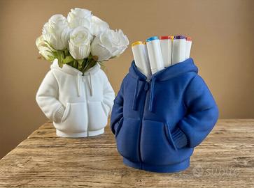 Portapenne o vaso a forma di felpa con cappuccio