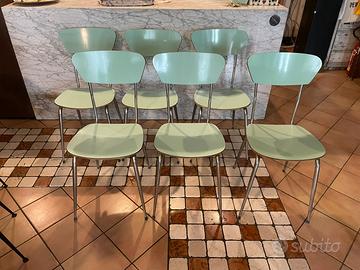 Lotto di sei sedie in formica anni ‘60