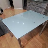 Tavolo vetro temperato allungabile