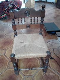 3 sedie basse da camino