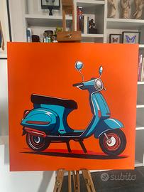 Acrilico su tela 50×50 cm “vespa”