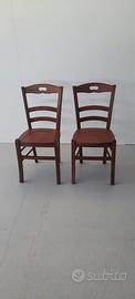 2 sedie legno tinta noce nuove