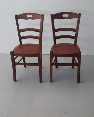 2 sedie legno tinta noce nuove