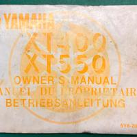 Yamaha XT 550Libretto uso e manutenzione originale