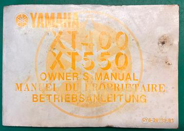 Yamaha XT 550Libretto uso e manutenzione originale