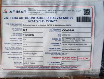 Zattera autogonfiabile di salvataggio