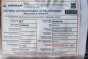 Zattera autogonfiabile di salvataggio