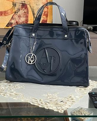 Borsa bauletto Armani Jeans originale vernice blu