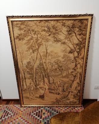 antico quadro in tessuto ricamato