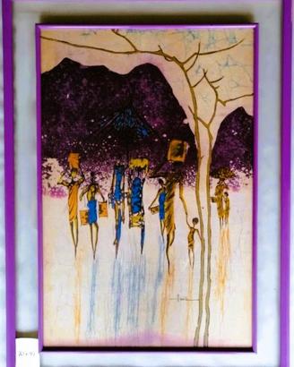 Quadro etnico africano Batik  Cornice  70 x 100