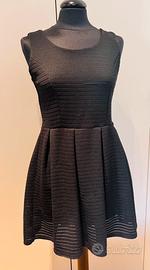 Vestito retro’ nero gonna a pieghe