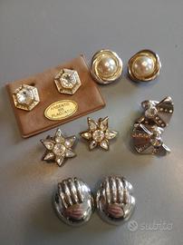 Orecchini vintage in argento e cristallo