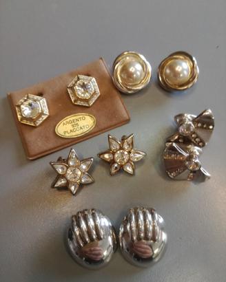 Orecchini vintage in argento e cristallo