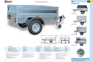 Rimorchio Cresci B3 450 Kg cm142x111x34H con freni