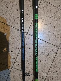 Coppia canne surfcasting e beach ledgering