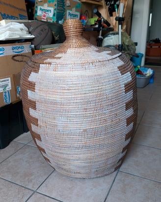 Cesto Africano Artigianale in paglia 