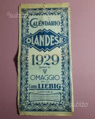 Calendario liebig 1929