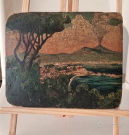Quadretto ad olio del Golfo di Napoli 