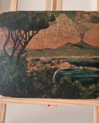 Quadretto ad olio del Golfo di Napoli 