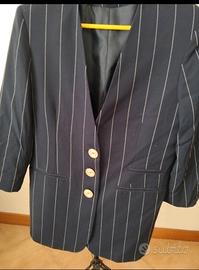 Blazer Vintage anni '80 Gessata Power Shoulder 