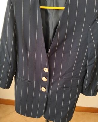 Blazer Vintage anni '80 Gessata Power Shoulder 