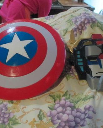1scudo di Capitan America+1mascher di robot(E 2cad