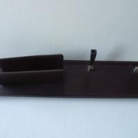 Scrivania portalettere portapenne  pelle  anni 70