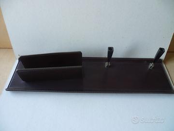 Scrivania portalettere portapenne  pelle  anni 70