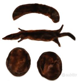 Visone Originale, cappelli, collo e visone integro