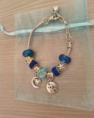 Braccialetto 9 charm luna e stelle