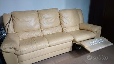 divano 3 posti pelle giallo calia 