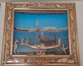 quadro Lampada Vintage con Venezia, con luci