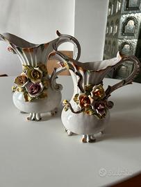 Coppia di bellissime brocche ceramica di Bassano