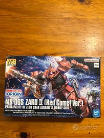 Bandai hg ms-06s zaku ii red the origin 1/144