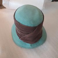 Cappello Vintage Anni 50-60 in velluto azzurro