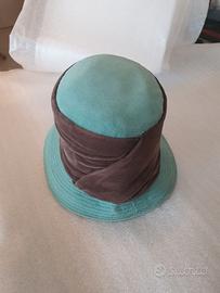 Cappello Vintage Anni 50-60 in velluto azzurro