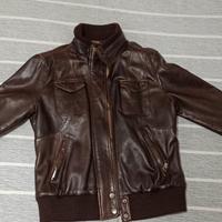 Giacca in simil pelle marrone