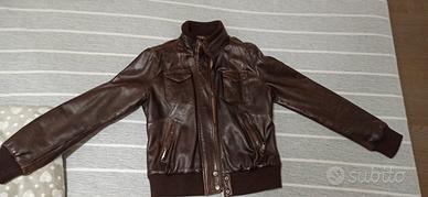 Giacca in simil pelle marrone