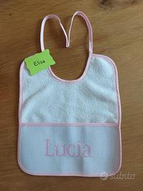 Bavaglino neonata Personalizzato nome LUCIA