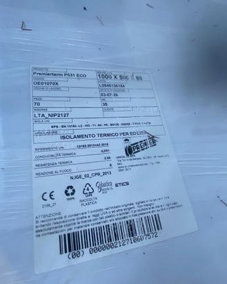 Polistirene EPS grafitato P031 8 cm – 105 m² nuovi