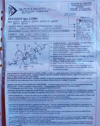 gancio traino per Peugeot 206