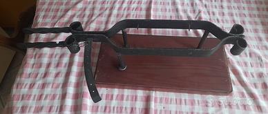 PORTA PROSCIUTTO IN FERRO BATTUTO E LEGNO