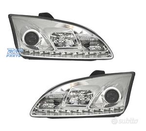 FARI FORD FOCUS 04-08 LUCE DIURNA REALE FONDO CROM