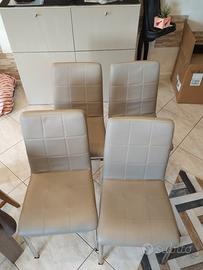 set 4 sedie cucina seminpelle