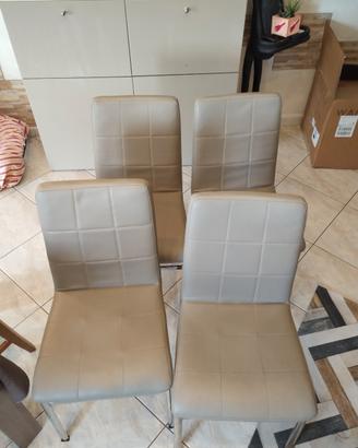 set 4 sedie cucina seminpelle