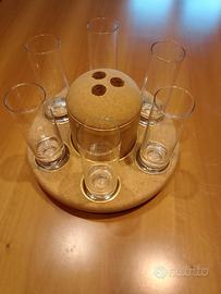Servizio Bicchieri Vintage in Sughero - Anni 70